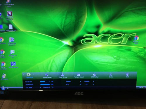 Used AOC 215LM00019 22" Widescreen LED Monitor DVI and SVGA Inputs - Picture 7 of 10