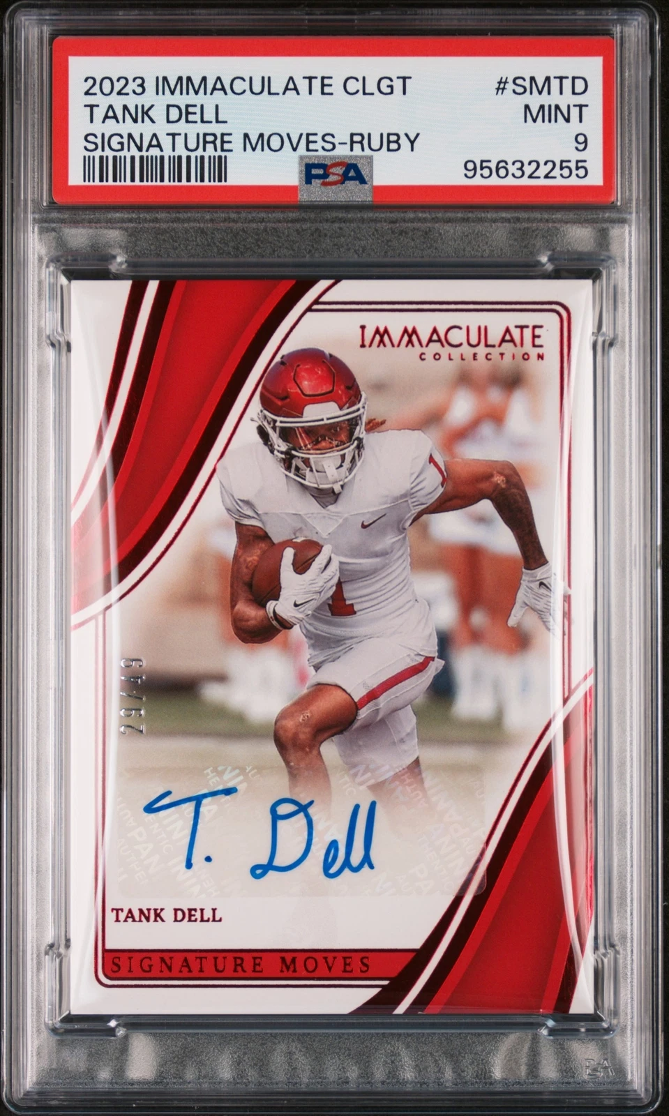 Tank Dell Panini Immaculate Collection Collegiate Signature Moves #SMTD Ruby