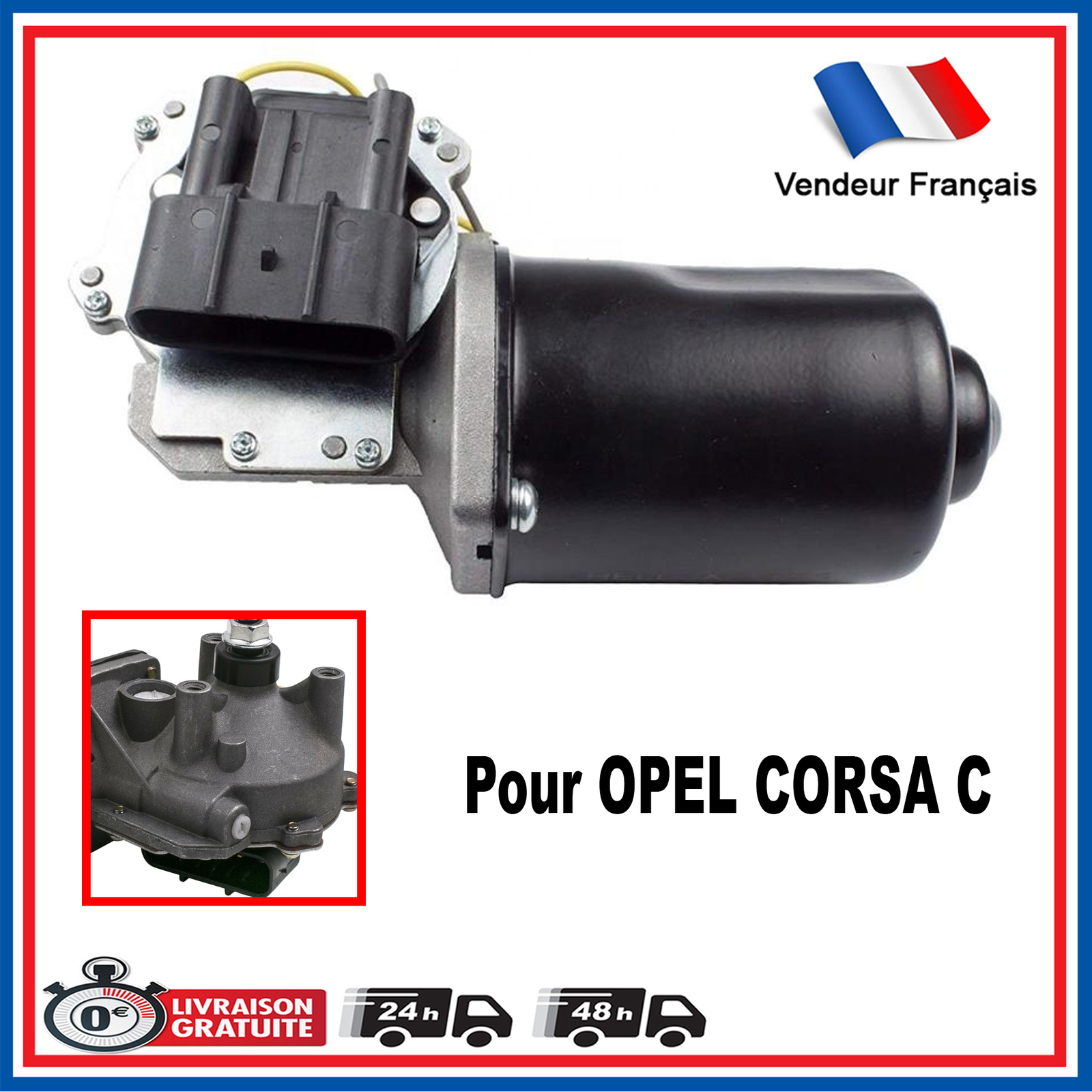 Moteur essuie-glace avant Opel Corsa C compatible avec la référence 23001902