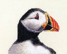 PUFFIN,  Sea Bird,  Full counted cross stitch kit - Fido Stitch Studio