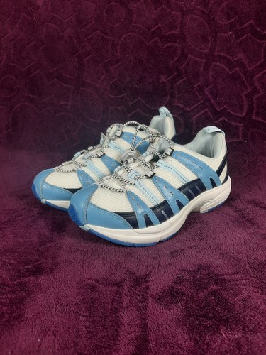 Women's Dr. Comfort Refresh Walking Shoes Sneakers Size 8W White Blue Ortho