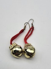 Vintage Christmas Jingle Bell Earrings Festive dangle pierced