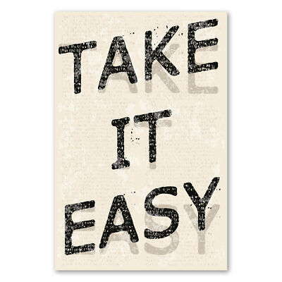 Postereck 2382 Poster Leinwand Vintage Plakat, Take It Easy Motivation Spruch
