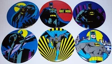 Batman Art Images Set of 6 Large 6" Diameter Easel Pinback Buttons 1982 YOU PICK