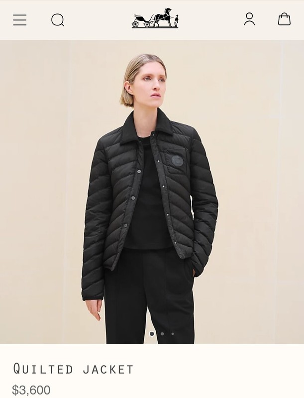 NWOT Hermès Quilted Jacket Size EU 36 US S MSRP $3600