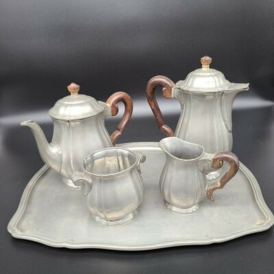 Coffee Set - Etain D'Art Titre Legal. Vintage - Made In France 