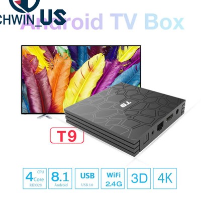 Android 9.0 TV Box T9 4GB+64GB USB 3.0 4K Set Top Box WIFI Smart Media Player