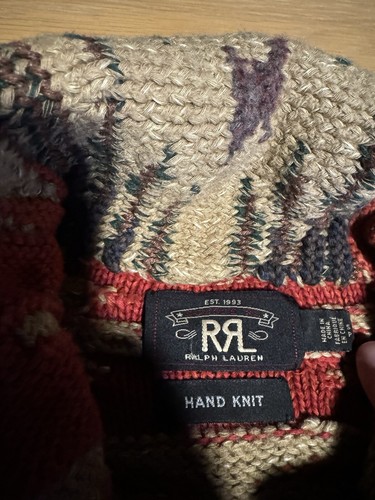 $1600 RRL Ralph Lauren Small Cardigan Sweater Knit Southwestern Ranch Polo Aztec - Picture 6 of 14