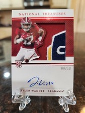 2021 National Treasures Collegiate RC Jaylen Waddle Logo Bowl Patch Auto 8 /10