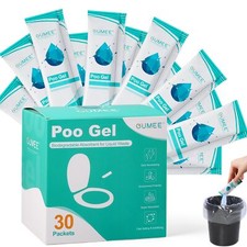 30 PACK Poo Gel for Portable Toilet, Camping Toilet Powder for Potty Bags, Ec...