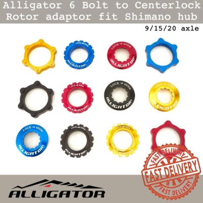 Alligator 6 Bolt to Centerlock Bike Rotor adaptor fit Shimano hub 9//15//20 axle