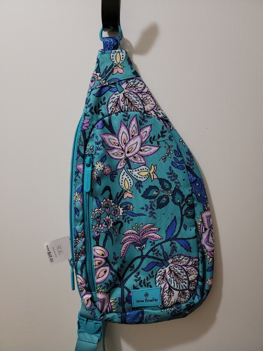 Vera Bradley Lighten Up Essential Sling backpack in Peacock Garden MSRP-85