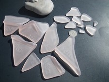Sea Glass, Thick Pink with the Prayer words " Give us this day our daily bread"