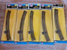 MODEL POWER 45 HO Scale 18" Radius Terminal Curved Track 5 Sections NEW OS