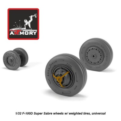 Armory Models AR AW32303 Scale 1:32 F-100D Super Sabre wheels w/ weighted tires