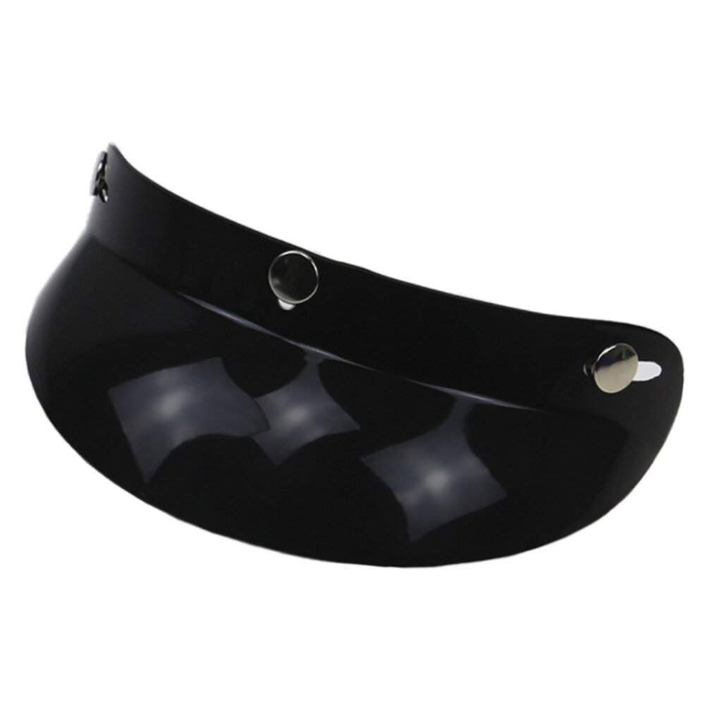 Universal 3-Snap Visor For Open Face Motorcycle Helmets - UV Protective, Polycarbonate (Black) - View #8