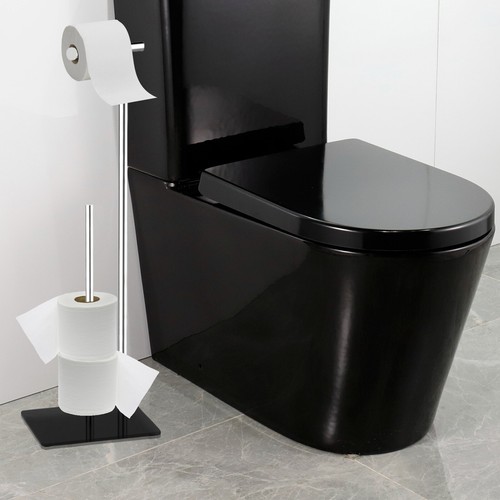 LARGE HEAVY DUTY TOILET ROLL HOLDER FREE STANDING STORAGE CHROME STAINLESS STEEL - Picture 17 of 27
