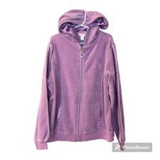 Girl's Arizona Jean Company Purple Full Zip Velour Hoodie Size Medium 10/12