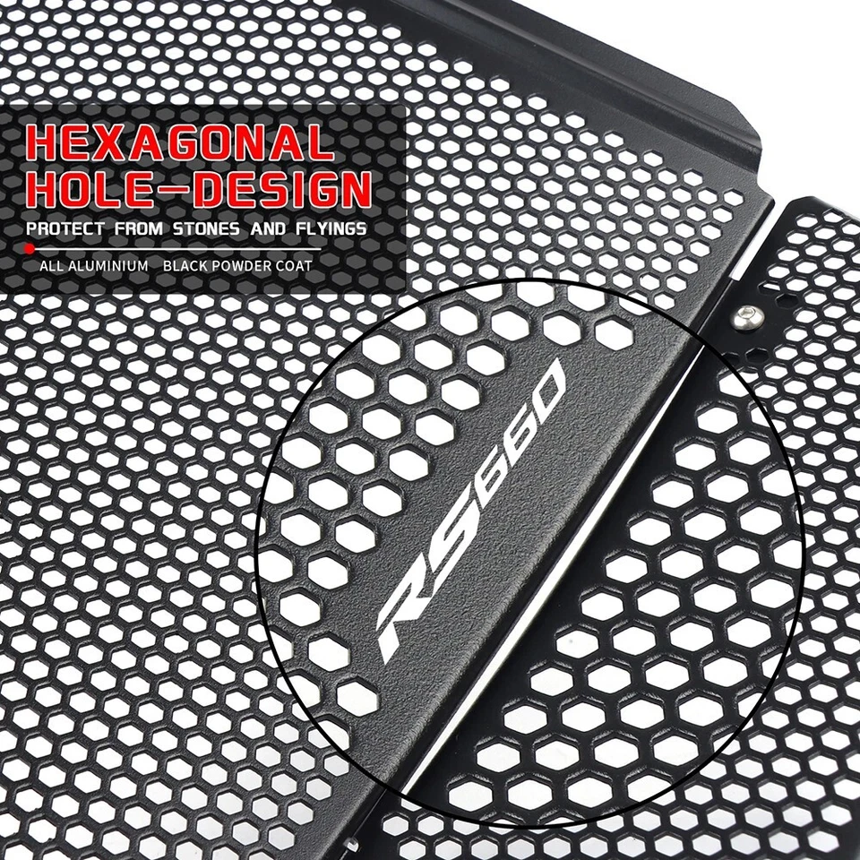 CNC Aluminum Grille Radiator Guard Cover Protector For Aprilia RS660 2020-2024 - Image 3 of 4