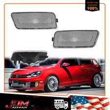 Pair Clear Front Bumper Side Marker Light Lamps For 2010-2014 VW MK6 Golf GTI