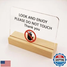Do not touch signs look and enjoy for home office tabletop vertical wooden ba