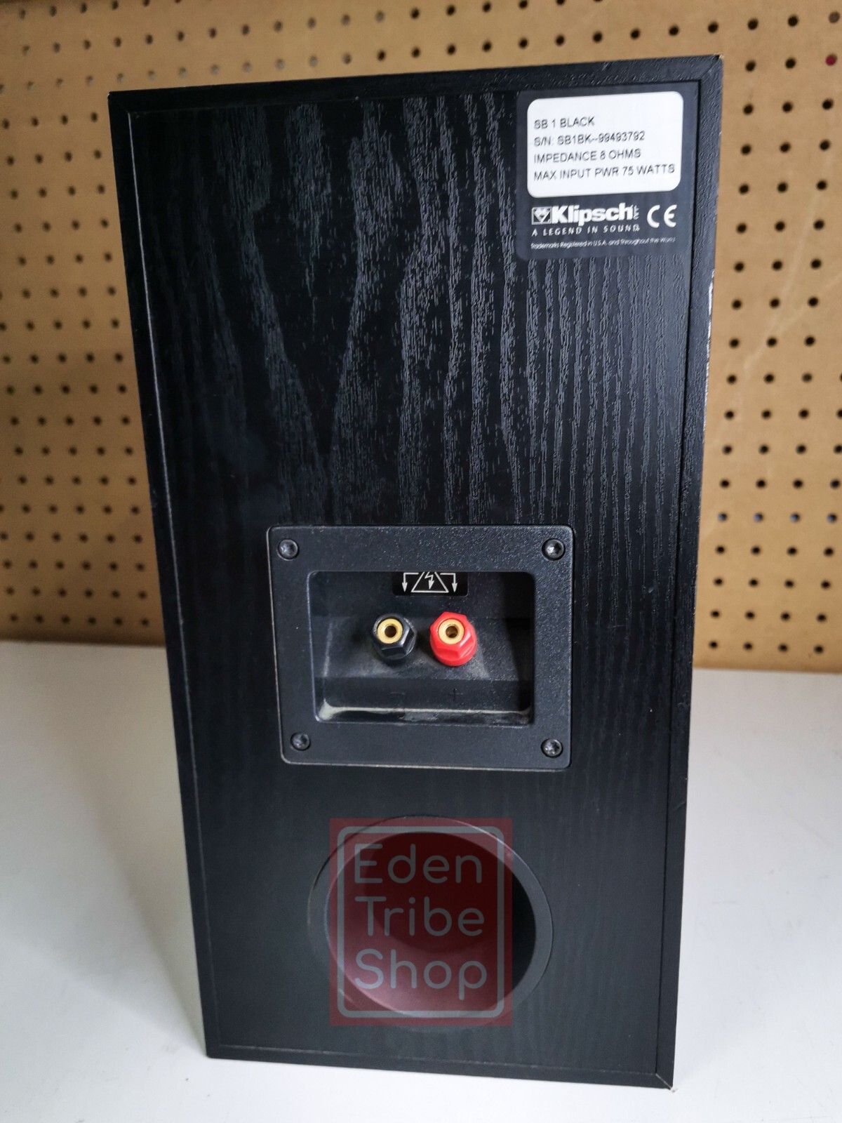 Klipsch SB1 Bookshelf Speaker 2 Way 75 Watts Black Wood Grain Working