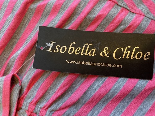 Isobella and Chloe Girls Grey & Pink Striped Dress Asymmetrical Sz 10 New W/Tags - Picture 5 of 8