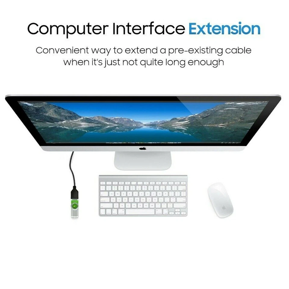 High-Speed USB to USB Extension Cable USB 2.0 Adapter Extender Cord Male/Female - Image 4 of 4