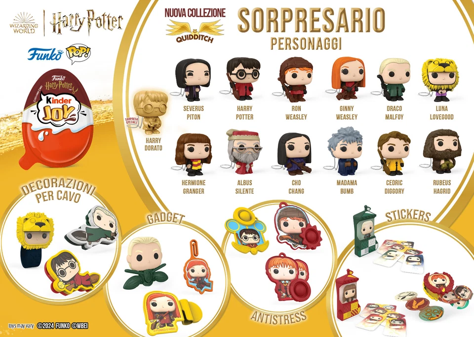 HARRY POTTER QUIDDITCH FUNKO POP SORPRESINE A SCELTA KINDER JOY ITALIA 2024