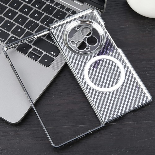 For vivo X Fold3 Pro 6D Plated Carbon Fiber Clear Magsafe PC Phone Case cover - Photo 2 sur 2