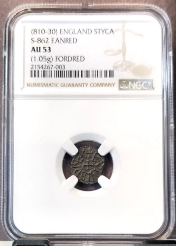 810-30 ENGLAND STYCA S-862 EARNRED NGC AU 53 SCARCE HIGH GRADE