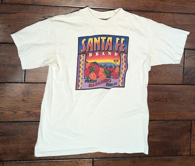 Vtg All Sport Pre Shrunk 90s Santa Fe Brand Chile Peppers T-shirt Made USA Sz L