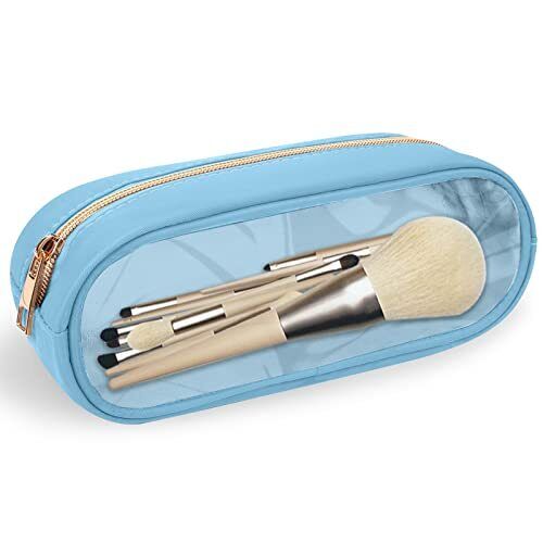 Small Clear Makeup Bag Slim Pencil Pouch Cute Pencil Case Makeup Bag Preppy  C