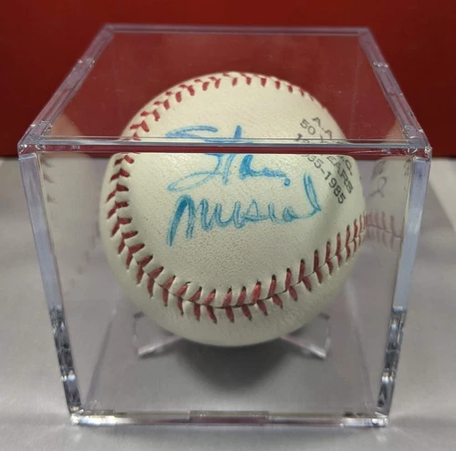 Stan Musial & Bob Feller Autographed Auto Baseball 100% Authentic HOF
