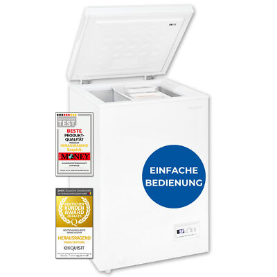 Exquisit Gefriertruhe, Tiefkühltruhe, 98 Liter, Toplader, GT101-E-040E weiss