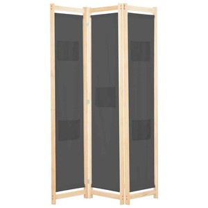 Vidaxl Raumteiler 3 Tlg Grau 120 Cm Paravent Trennwand Umkleide