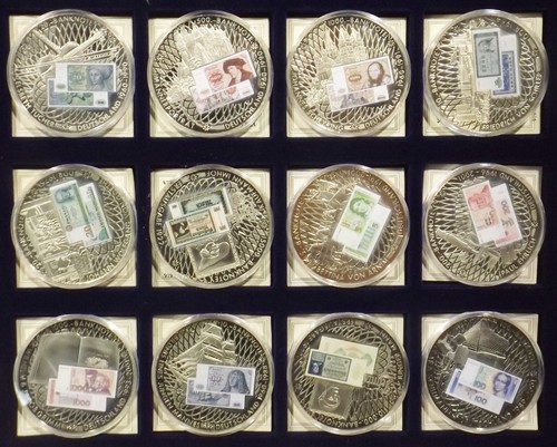 12 pcs." German Banknotes Minting " Coins, Nickel Silver - Certificate of Authenticity B7