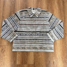VTG Tantrums Silk Blend Embroidered Patchwork Jacket XL Gray Floral Boho 90s