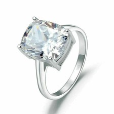 Solitaire Wedding Ring 3Ct Lab Created Diamond 14K White Gold Finish