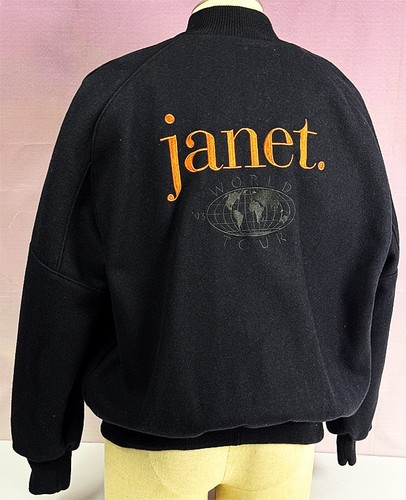 Rare- 1993 -JANET JACKSON- Vintage HIP-HOP Music Tour XL Crew Bomber Coat/Jacket