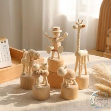 Figurine Bois Marionnette Articulée Animal Jouet Enfant Décoration Chambre Bébé