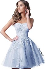 Lace Homecoming Dresses Short A Line Strapless Formal Cocktail Party Gowns-Light