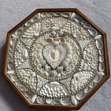 Vintage Sailor’s Valentine 27.5cm octagonal shell picture seashell
