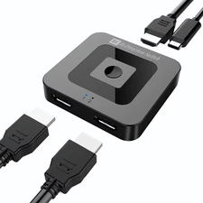 8K HDMI 2.1 Switch Splitter 4K@120Hz 8K@60Hz, Bi-Directional HDMI Switcher 2 ...