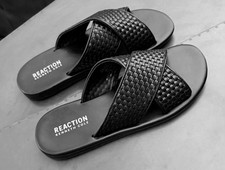 Kenneth Cole Reaction Sandals Mesh Cross Strap Black Men's - Size 9 w Box