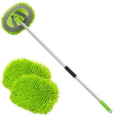 62" Microfiber Car Wash Brush Mop Kit Mitt Sponge with Long Handle Car Cleani...