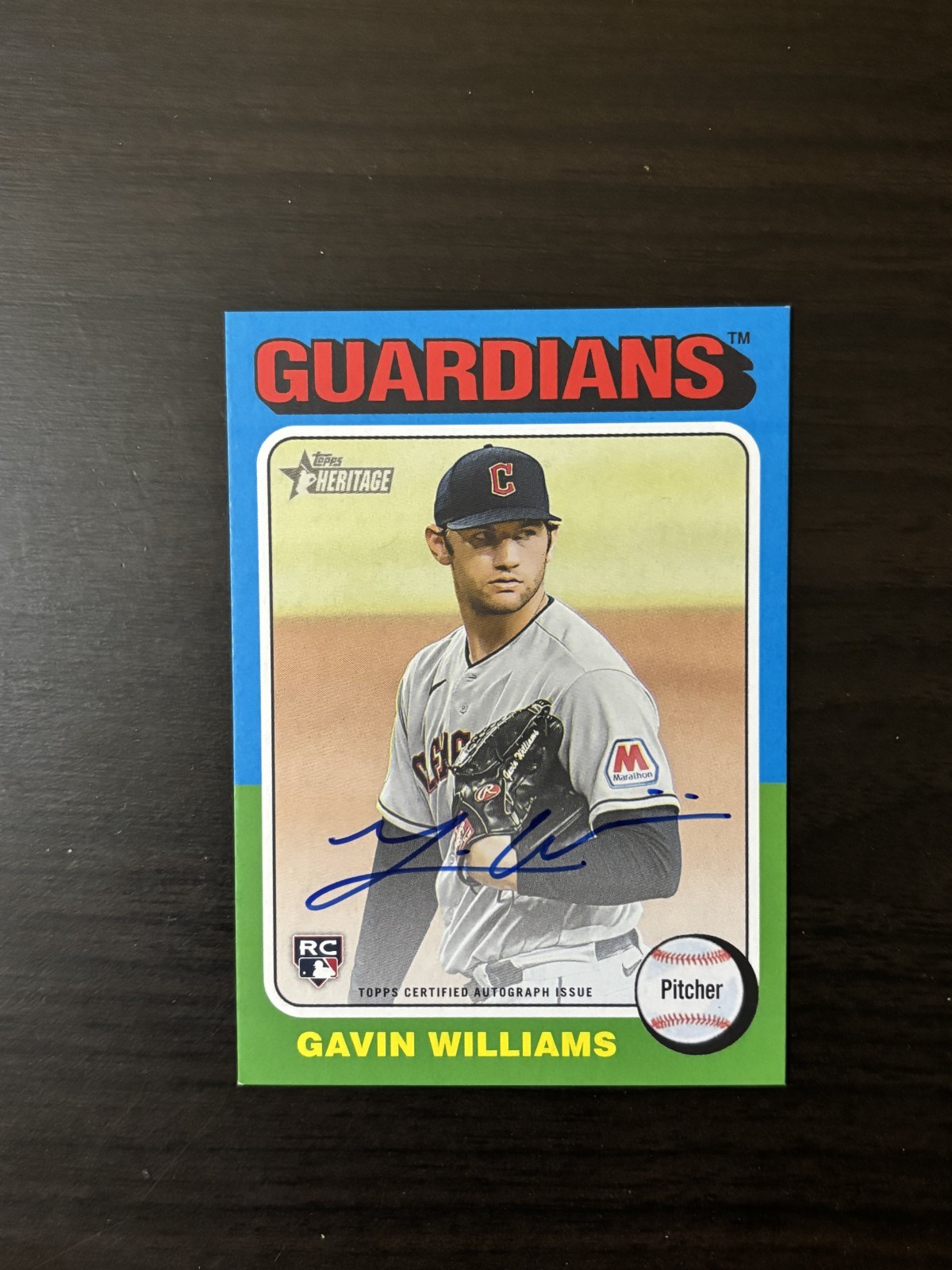 Gavin Williams 2024 Topps Heritage Rookie Real One Autograph #ROA-GW RC Auto