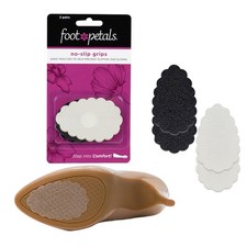Foot Petals No Slip Grips, Traction Pads, Prevent Shoe One Size, Clear/Black