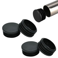 2" (50 mm) OD Ribbed Plastic Hole Plugs, Black Plastic Caps 2" (2 mm)-4pcs
