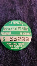 Licencia de pesca residente Pennsylvania 1975 vintage